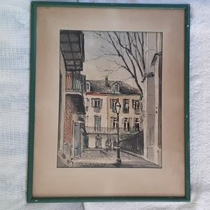 Hubert Hanush  Original Watercolor 1953